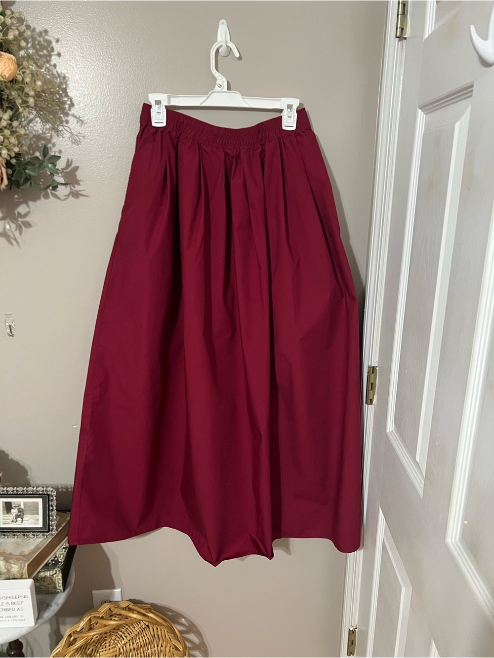 LOFT Burgundy Full Maxi Skirt